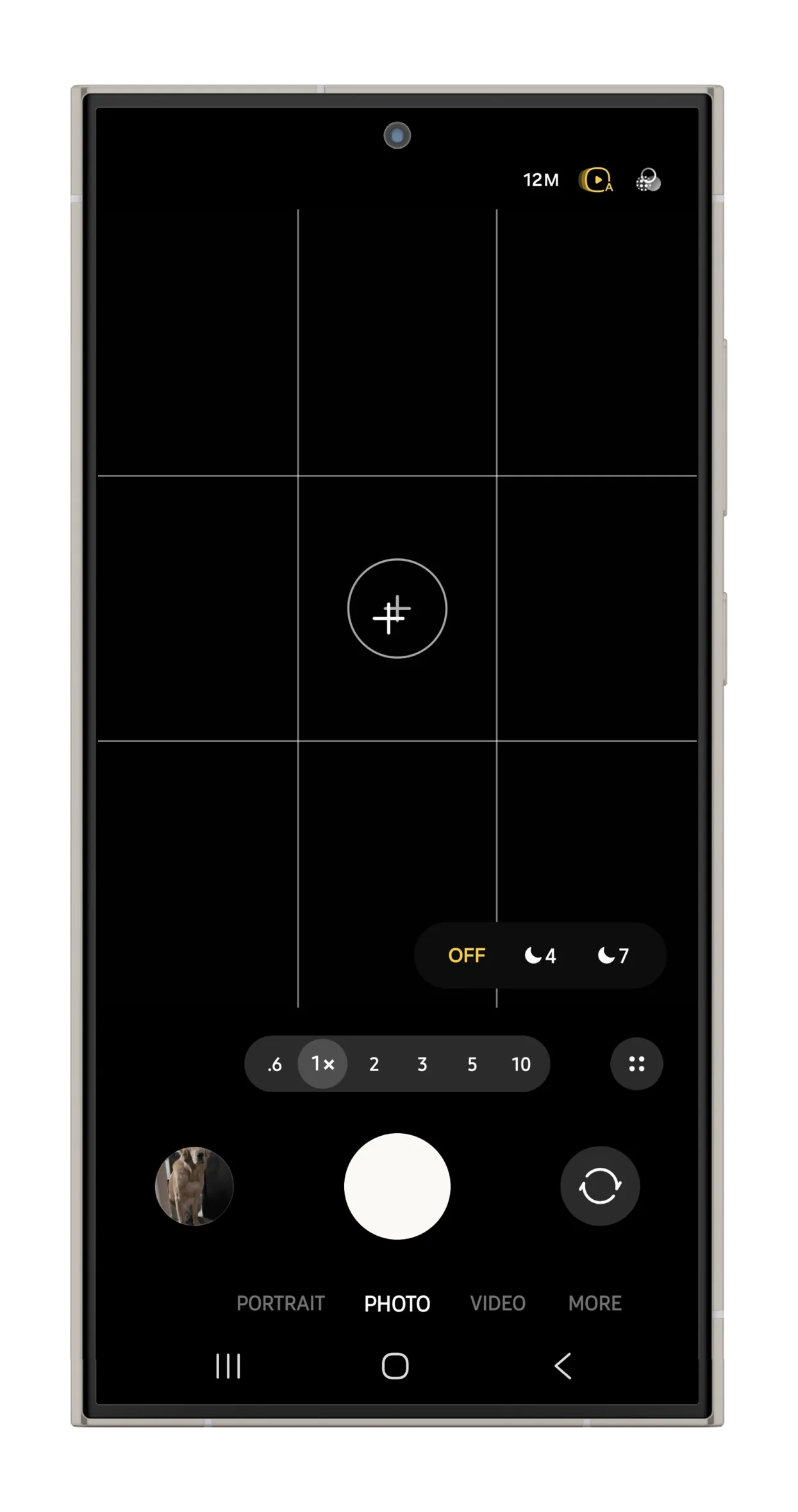 Camera settings on mobile